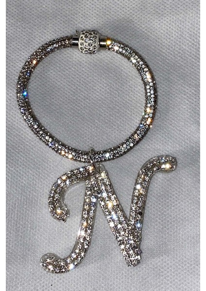 Swarovski Taşlı Bileklik Anahtarlık N Harfli