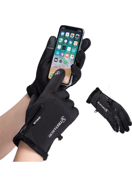 Açık Su Geçirmez Eldiven Kış Tam Parmak Fermuar Dokunmatik Ekran Erkek ve Kadın Rüzgar Geçirmez Sıcak Bisiklet Spor Polar Dağ Kayak (Yurt Dışından) fiyatları