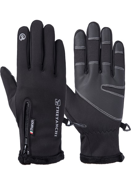 Açık Su Geçirmez Eldiven Kış Tam Parmak Fermuar Dokunmatik Ekran Erkek ve Kadın Rüzgar Geçirmez Sıcak Bisiklet Spor Polar Dağ Kayak (Yurt Dışından) modelleri