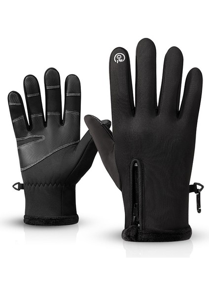 Eldivenler Erkek Kış Sporları Sürme Rüzgar Geçirmez Açık Dağ Tırmanışı Kayak Aşınmaya Dayanıklı Dokunmatik Ekran Artı Kalem Sıcak Tam Parmak Eldivenleri (Yurt Dışından)