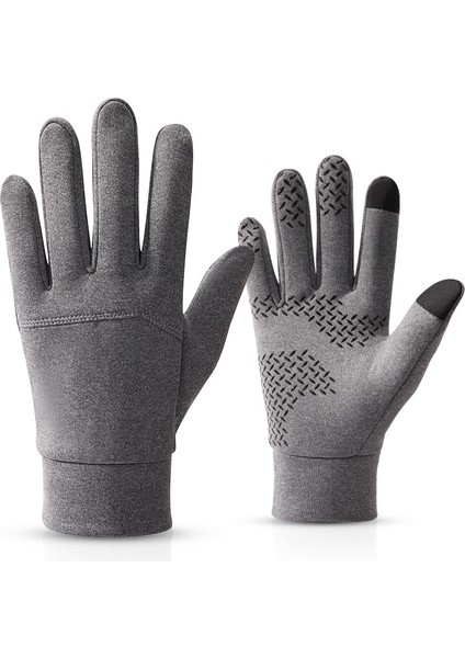 Erkek Kış Açık Bisiklet Eldiveni Artı Yün Sıcak Rüzgar Geçirmez Kaymaz Aşınmaya Dayanıklı Dokunmatik Ekran Sürüş Tam Parmak Açık Eldiven (Yurt Dışından)