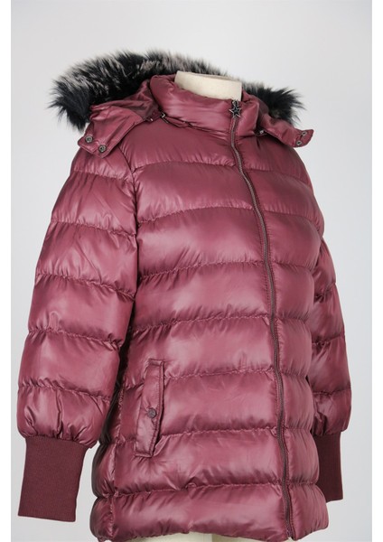 3714 Kürklü Kapişonlu Sıkı Dolum Mont fiyatları