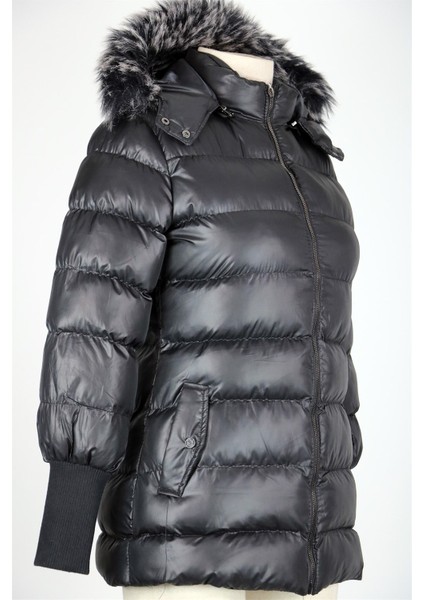 3714 Kürklü Kapişonlu Sıkı Dolum Mont fiyatları