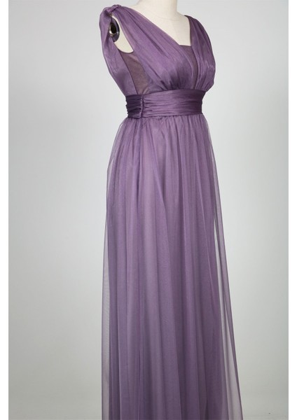 38752-5 Kolsuz Büzgülü Tül Elbise fiyatları