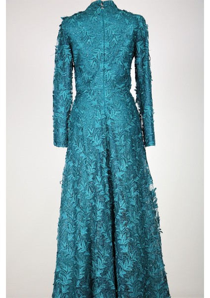 05-710 Omuzları Aplikli Güpürlü Taşlı Abiye fırsatları