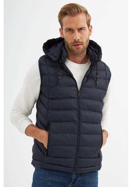 Erkek Spor Şişme Yelek Lacivert - 536DNGR