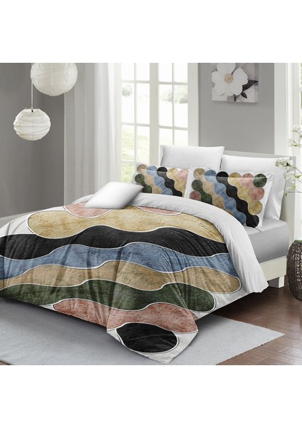 Nevresim Takımı Çift Kişilik 3D Pamuk Saten Row Colors fırsatları