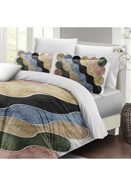 Nevresim Takımı Çift Kişilik 3D Pamuk Saten Row Colors indirimleri