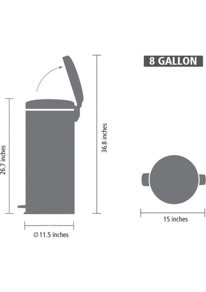 Newıcon Pedallı Çöp Kutusu 30 L