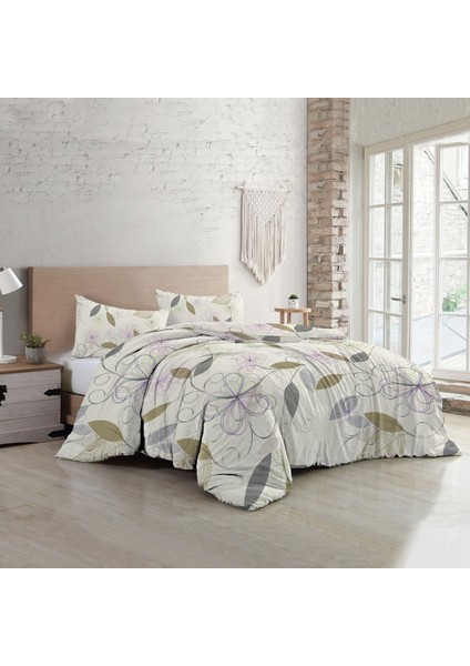 Pamuklu Çift Kişilik Nevresim Takımı Natura Zeytin Dalı