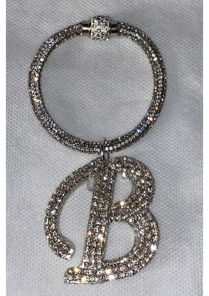 Swarovski Taşlı Bileklik Anahtarlık B Harfli