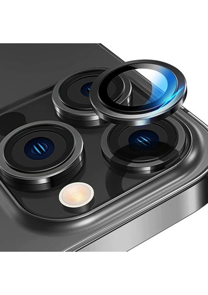 Apple iPhone 14 Pro Ile Uyumlu Kamera Lens Koruyucu Yuvarlak Halka 3'lü Set