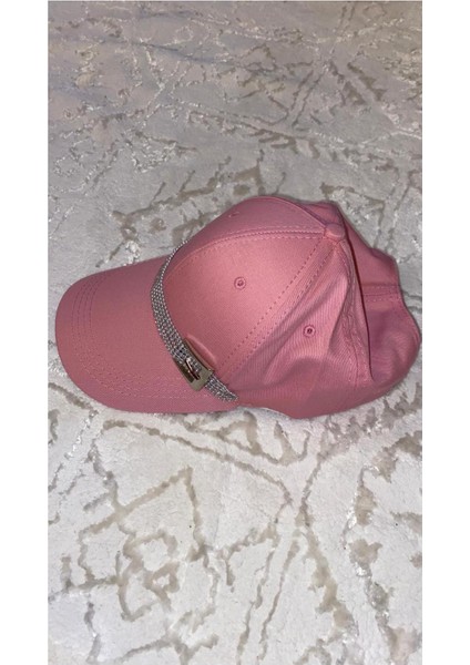 Pembe Swarovski Taşlı Kemer Tokalı Bayan Güneş Şapkası modelleri