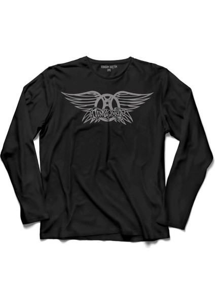 Aerosmith Steven Tyler Black On Black Wings 3 Uzun Kollu Tişört Baskılı Çocuk T-Shirt