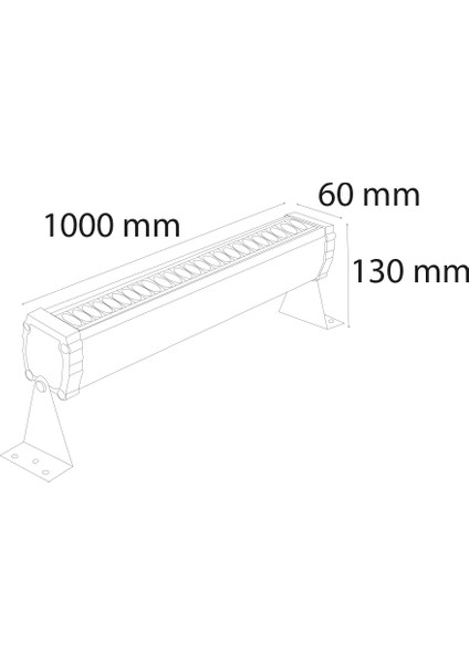 100 cm Dış Mekan Wallwasher Armatür 3000K(Günışığı) 36W