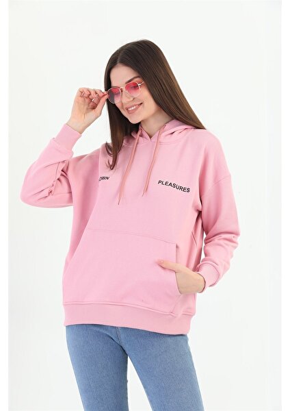 Kadın Pembe Basic Sweatshirt MW5723