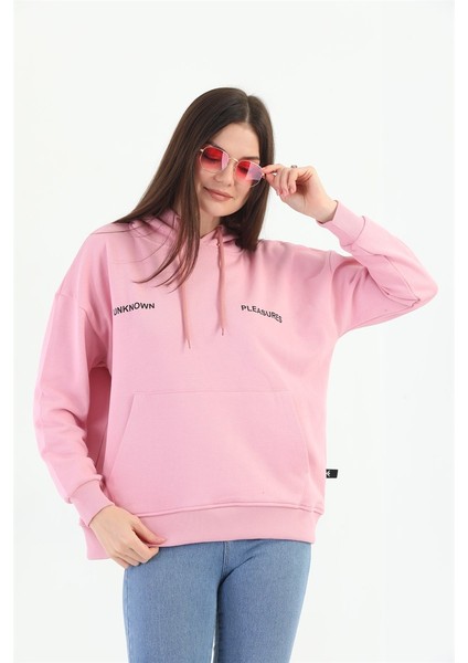 Kadın Pembe Basic Sweatshirt MW5723