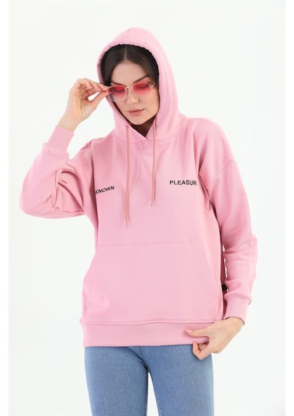 Kadın Pembe Basic Sweatshirt MW5723