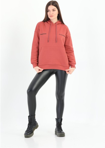 Kadın Kiremit Basic Sweatshirt MW5723