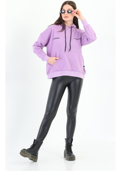 Kadın Lila Basic Sweatshirt MW5723