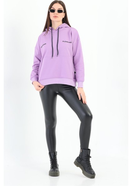 Kadın Lila Basic Sweatshirt MW5723