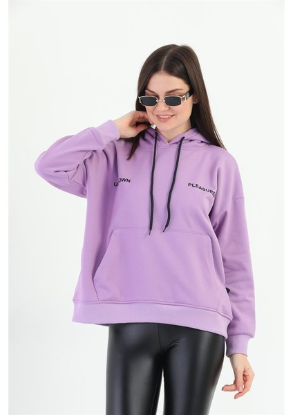 Kadın Lila Basic Sweatshirt MW5723