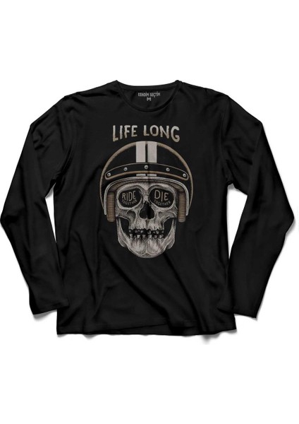 Life Long Togother Rıde Ir Dıe Ölüm Yarışı Uzun Kollu Tişört Baskılı Çocuk T-Shirt