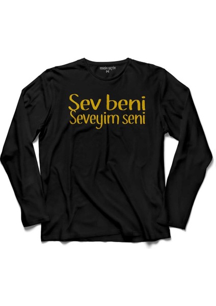 Sev Beni Seveyim Seni Çiçek Abbas Şener Şen Uzun Kollu Tişört Baskılı Çocuk T-Shirt