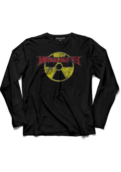 Megadeth Radıo Actıve Kırmızı Dave Mustaıne Uzun Kollu Tişört Baskılı Çocuk T-Shirt