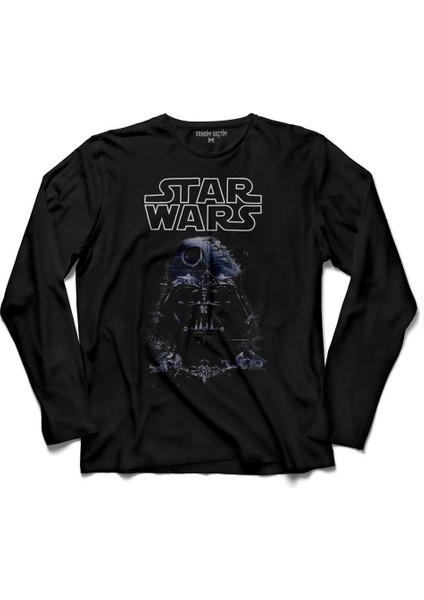 Star Wars Darth Vader Yıldız Savaşları Uzun Kollu Tişört Baskılı Çocuk T-Shirt