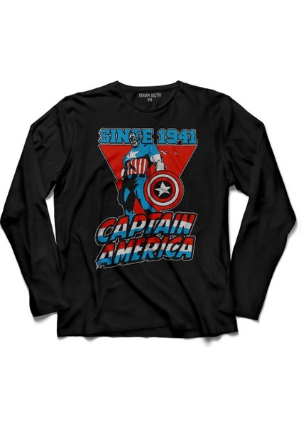 Kaptan Amerika Captaın Amerıca Sınce 1941 Uzun Kollu Tişört Baskılı Çocuk T-Shirt