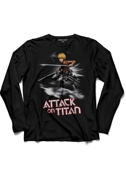 Attack On Tıtan Titana Saldırı Manga Anime Uzun Kollu Tişört Baskılı Çocuk T-Shirt