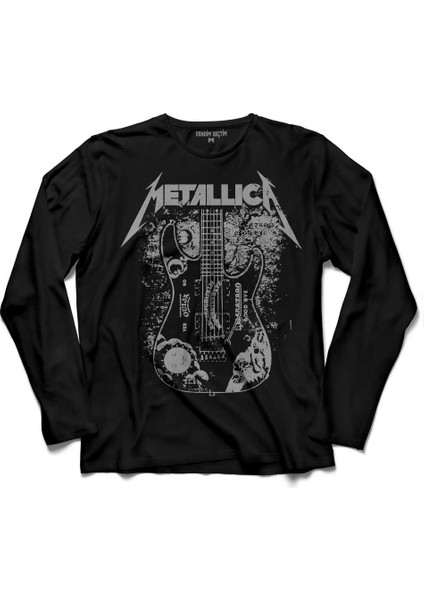 Metallica Kirk Ouija Board Guitar Rock Gitar Uzun Kollu Tişört Baskılı Çocuk T-Shirt