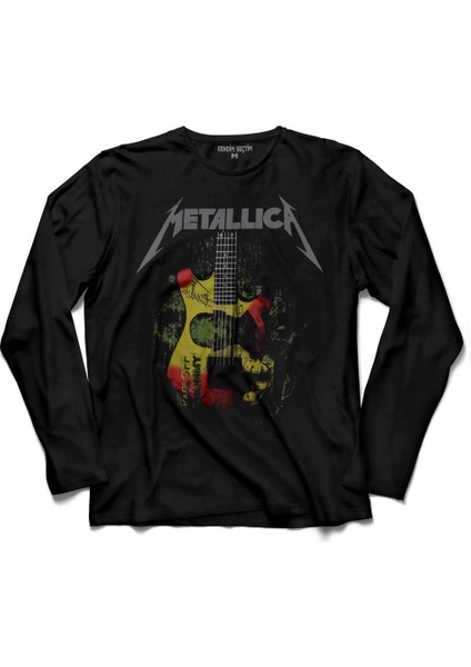 Metallica Kirk Ouija Board Guitar Rock Gitar Uzun Kollu Tişört Baskılı Çocuk T-Shirt