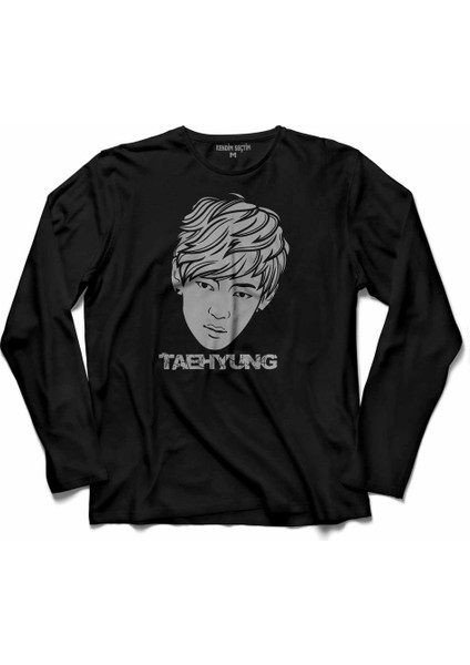 Bts Bangtan Boys Taehyung Logo Uzun Kollu Tişört Baskılı Çocuk T-Shirt