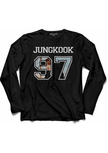 Bts Bangtan Boys Junkook 97 Logo Uzun Kollu Tişört Baskılı Çocuk T-Shirt