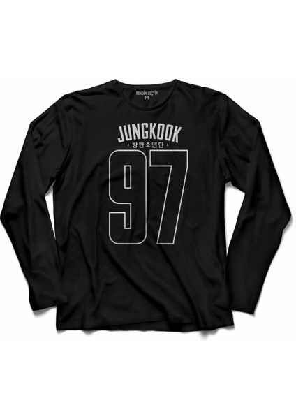 Bts Bangtan Boys Junkook 97 Logo 4 Uzun Kollu Tişört Baskılı Çocuk T-Shirt