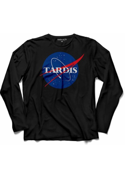 Doctor Who Tardıs Nasa Logo Uzun Kollu Tişört Baskılı Çocuk T-Shirt