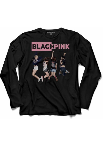 Black Pınk Blackpınk Kaset Müzik Güney Kore 4 Uzun Kollu Tişört Baskılı Çocuk T-Shirt