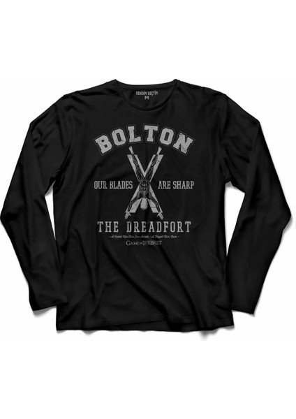 Game Of Thrones House House Bolton Logo Uzun Kollu Tişört Baskılı Çocuk T-Shirt