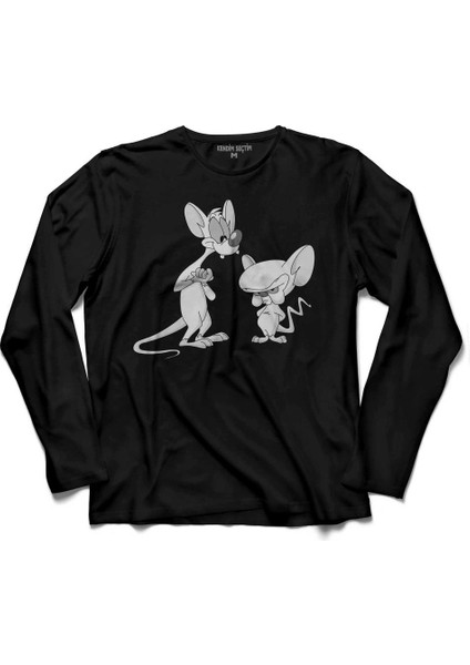 Pınky And The Braın Ratten Rats Tom ve Jerry Uzun Kollu Tişört Baskılı Çocuk T-Shirt
