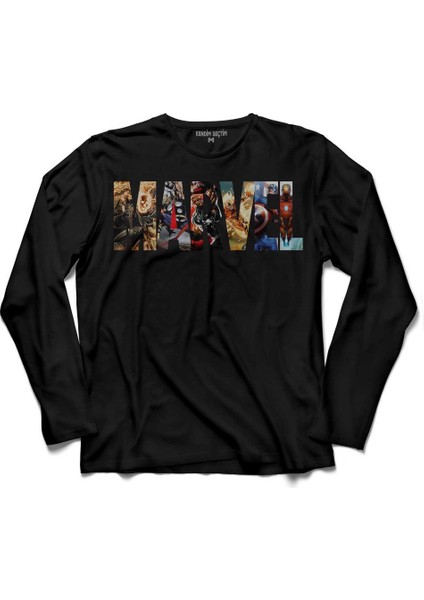 Marvel Spıderman Hulk Deadpool Iron Man 3 Uzun Kollu Tişört Baskılı Çocuk T-Shirt