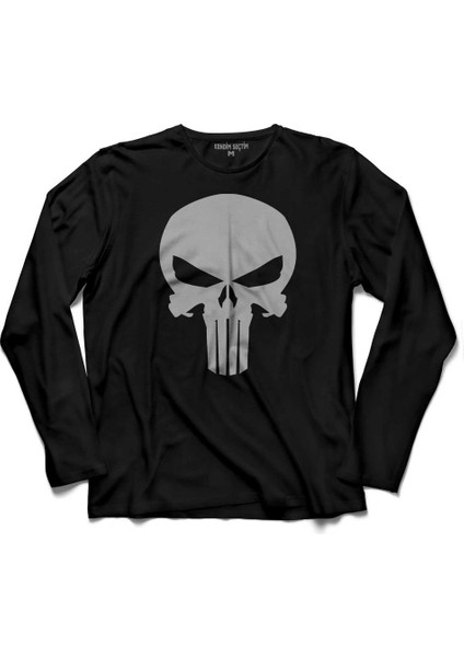 The Crazy Punısher Cezalandırıcı Frank Castle Uzun Kollu Tişört Baskılı Çocuk T-Shirt