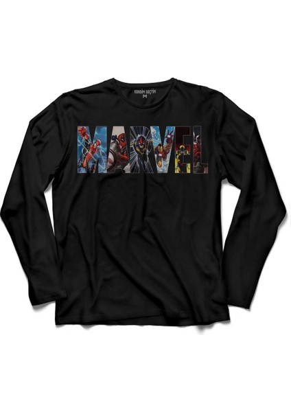 Marvel Spıderman Hulk Deadpool Iron Man 4 Uzun Kollu Tişört Baskılı Çocuk T-Shirt
