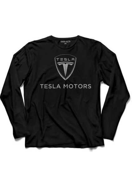 Tesla Motors Nıkola Tesla Logo Elon Musk Uzun Kollu Tişört Baskılı Çocuk T-Shirt