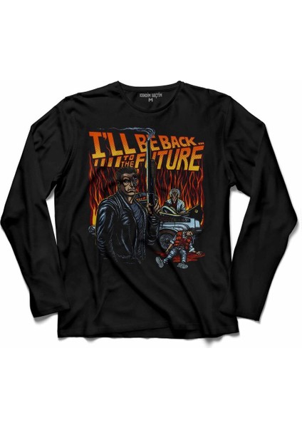 Back To The Future Geleceğe Dönüş Logo 2 Uzun Kollu Tişört Baskılı Çocuk T-Shirt