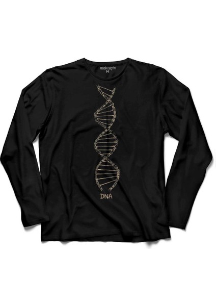Dna Bisiklet Zinciri Genetik Hayat Ağacı Evrim Uzun Kollu Tişört Baskılı Çocuk T-Shirt