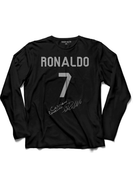 Kendim Seçtim Cristiano Ronaldo Real Madrid Cr7 Gol Kralı  Uzun Kollu Tişört Baskılı Çocuk T-Shirt