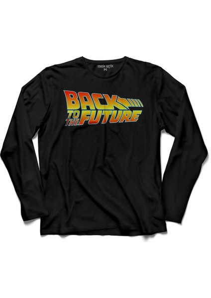 Back To The Future Geleceğe Dönüş Logo Uzun Kollu Tişört Baskılı Çocuk T-Shirt