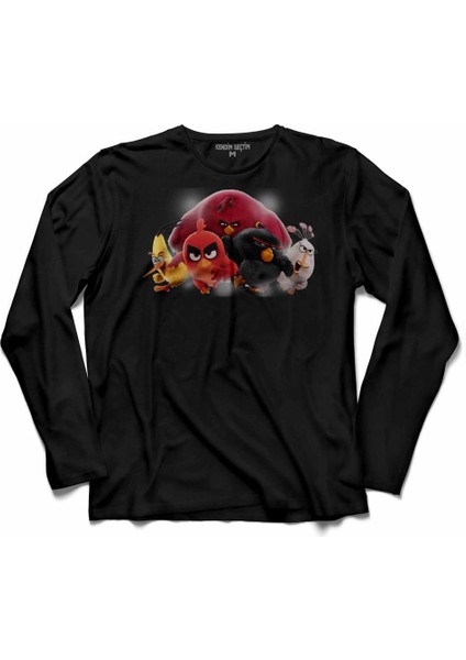Angry Bırds Crazy Çılgın Kuş 2 Uzun Kollu Tişört Baskılı Çocuk T-Shirt